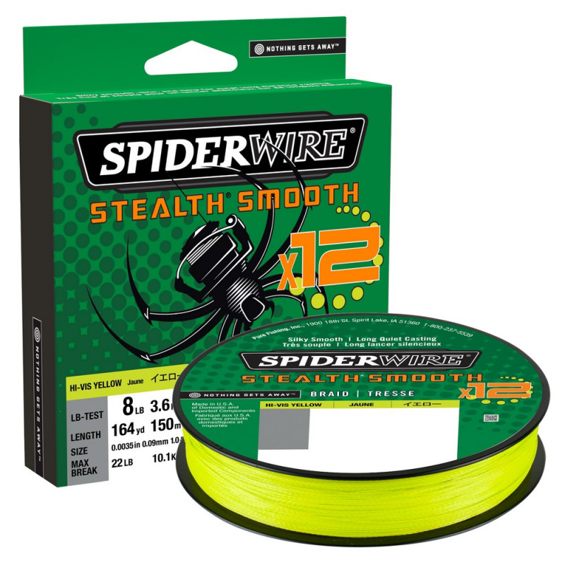  SpiderWire Stealth Smooth 12 Braid - Hi-Vis Yellow Model
