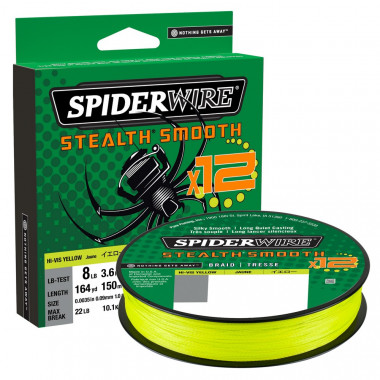 SpiderWire 12 Braid - Hi-Vis Yellow 150mt