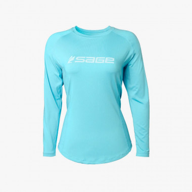 Modelo Camiseta Mujer Sage - Sun Long Sleeve Blue